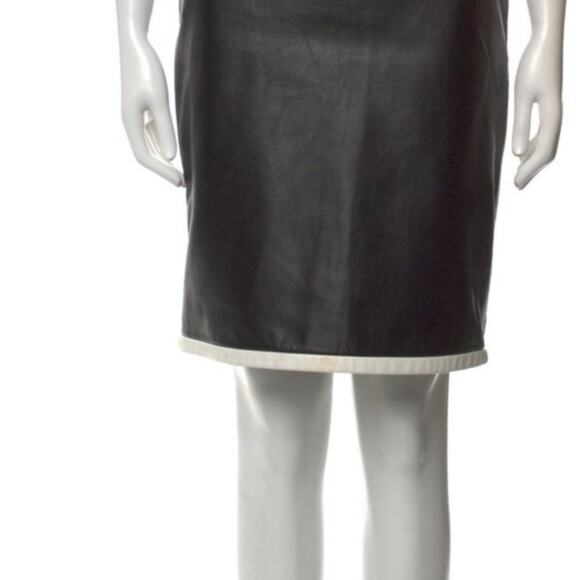 Ralph Lauren Lambskin Skirt - Purple Label - Cream and Black - Size Large - Sz 6 - Picture 11 of 12